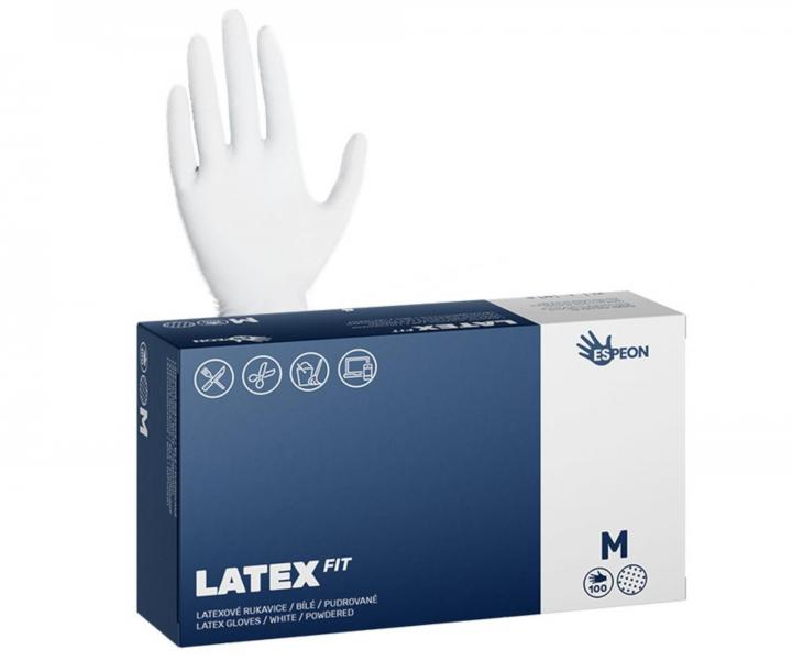 Rkawiczki lateksowe pudrowane Espeon Latex Fit - 100 szt. - biae - M