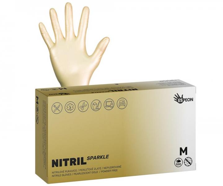 Rkawiczki nitrylowe Espeon Nitril Sparkle - 100 szt - zote perowe - M