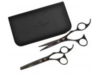 Zestaw no�yczek fryzjerskich 5,75" i dega��wek 6,35" Olivia Garden SilkCut Pro Matt Black