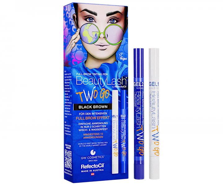 Piro koloryzujce do brwi RefectoCil BeautyLash Two Go Black Brown - czarno-brzowe