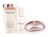 Zestaw rozja�niaj�co-nawil�aj�cy do w�os�w grubych i pusz�cych si� K�rastase Gloss Absolu + szczotka gratis