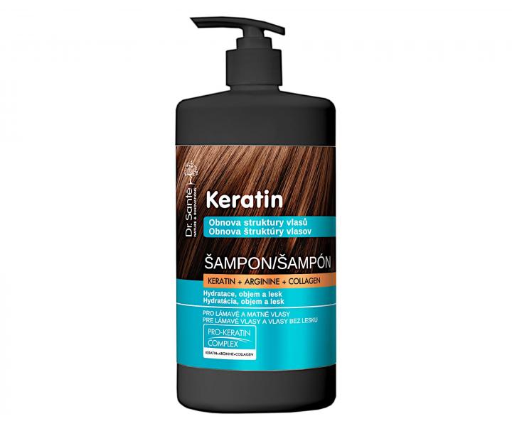 Szampon odbudowujcy do wosw matowych i amliwych Dr. Sant Keratin - 1000 ml