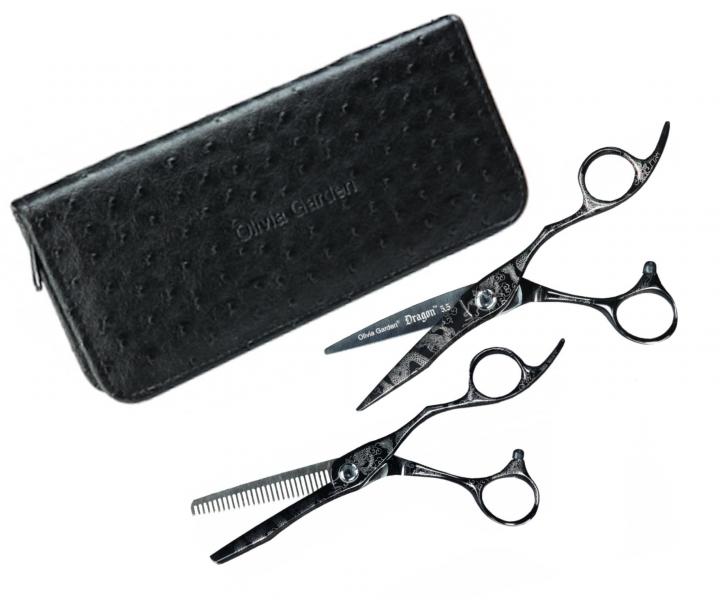 Zestaw no�yczek fryzjerskich 5,5" i dega��wek 6,28" Olivia Garden Dragon Shear Collection
