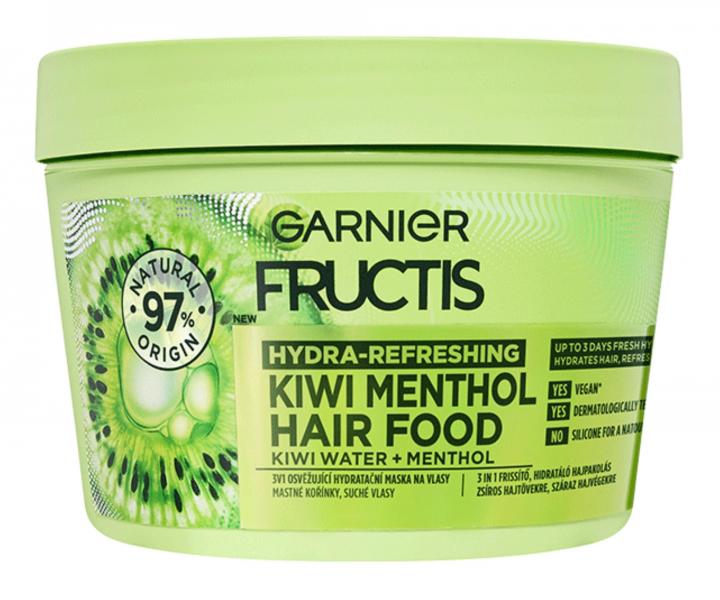 Maska do w�os�w suchych i przet�uszczaj�cych si� u nasady Garnier Fructis Hydra-Refreshing Kiwi Menthol Hair Food - 400 ml