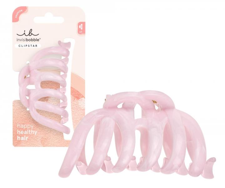 Klamra do g�stych i d�ugich w�os�w Invisibobble Clipstar L Rose Glimmer - jasnor�owa