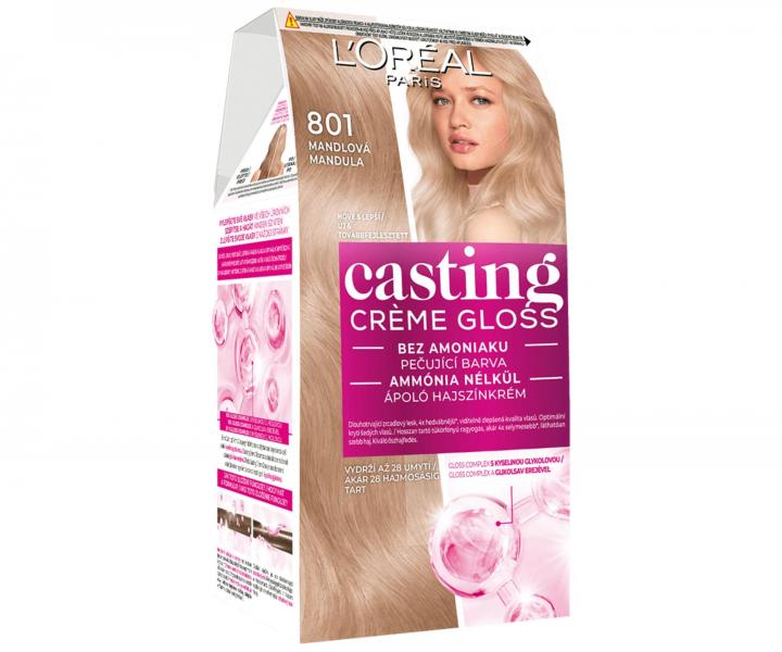 Farba do wosw bez amoniaku Loral Casting Crme Gloss - 801 satynowy blond