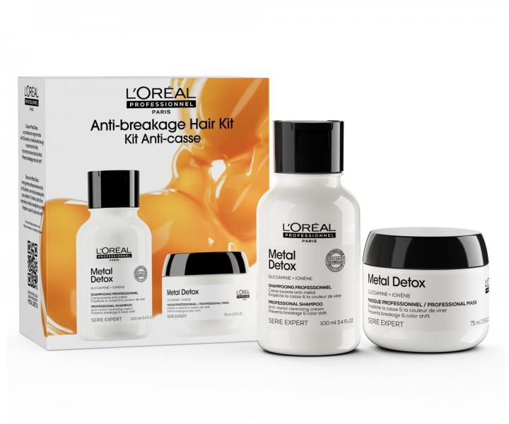 Zestaw podr�ny do w�os�w farbowanych i zniszczonych Lor�al Professionnel Serie Expert Metal Detox Anti-Breakage Hair Kit