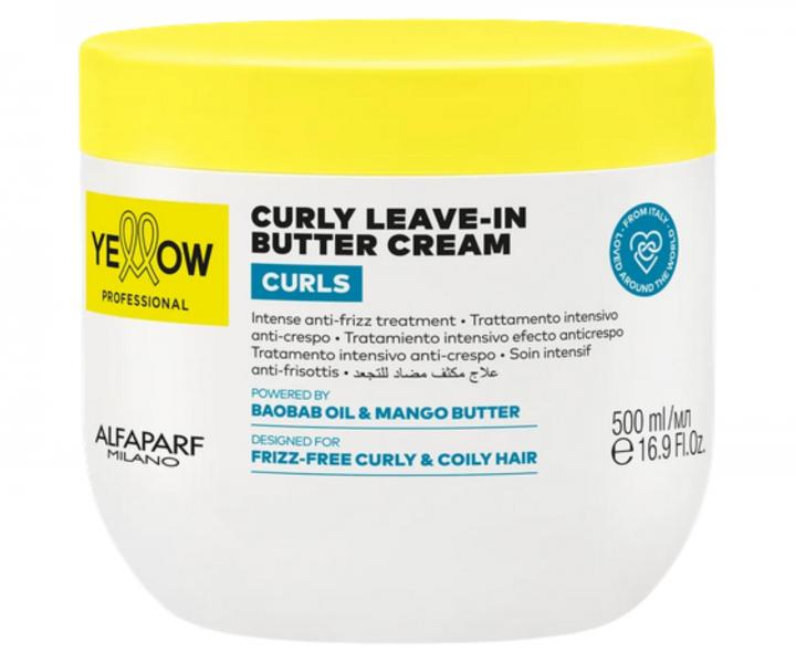 Krem bez sp�ukiwania do w�os�w falowanych, kr�conych i afro Yellow Professional Curls Curly Leave-In Butter Cream - 500 ml