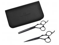 Zestaw no�yczek fryzjerskich 5,75" i dega��wek 6,35" SilkCut Pro Matt Black Olivia Garden