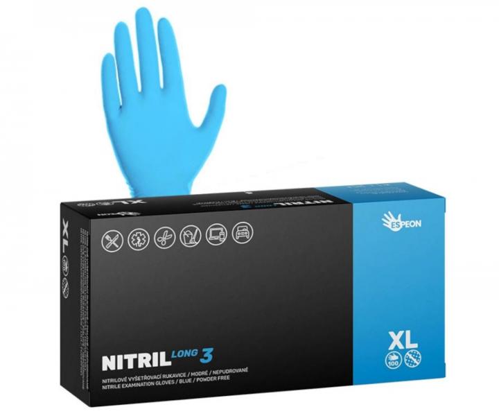 Dugie rkawiczki nitrylowe Espeon Nitril Long 3 - 100 szt - niebieskie - XL