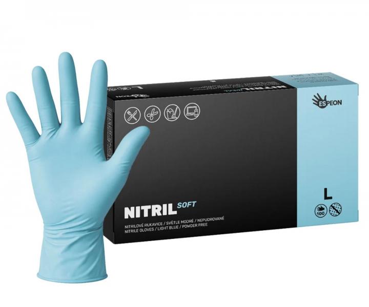 R�kawiczki nitrylowe Espeon Nitril Soft - 100 szt - niebieskie - L