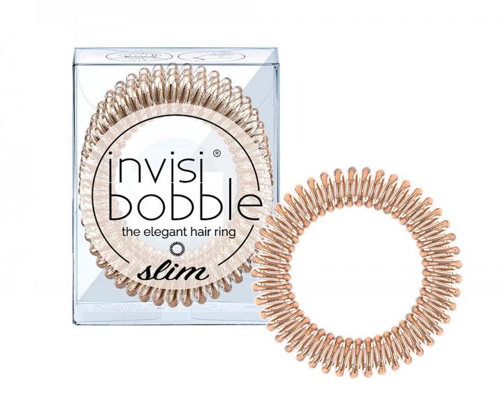 Gumka do w�os�w spiralka cienka Invisibobble Slim Bronze Me Pretty - br�zowa - 3 szt