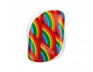 Szczotka do rozczesywania wosw Tangle Teezer Compact Rainbow Galore - biao-czerwona