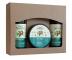 Seria do piel�gnacji cia�a Green Pharmacy Body Care z zielon� kaw� i olejkiem imbirowym - zestaw upominkowy - �el pod prysznic + peeling cukrowy + balsam do cia�a