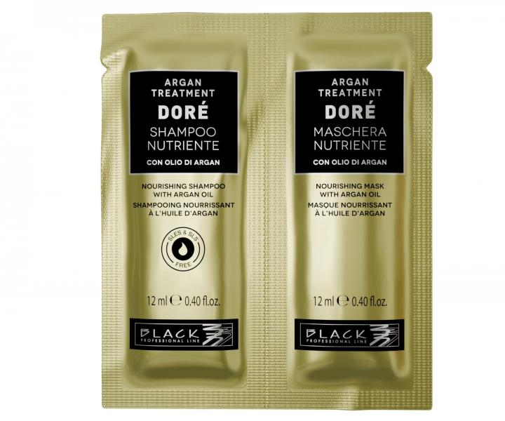 Odywczy szampon i maska do wosw suchych i amliwych Black Professional Dor Argan Treatment - 2 x 12 ml