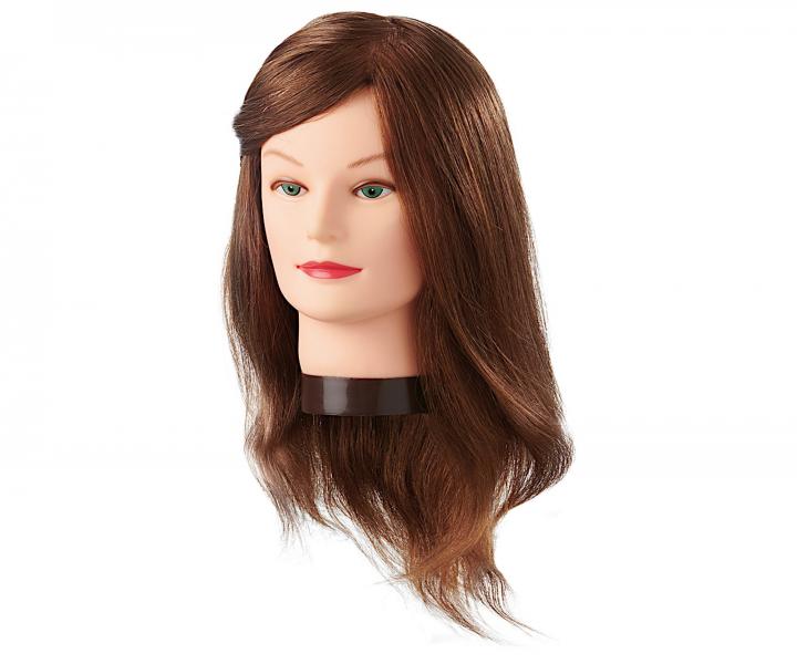 Gwka treningowa Eurostil Professional - wosy naturalne z przedziakiem - jasny brz - 35-40 cm