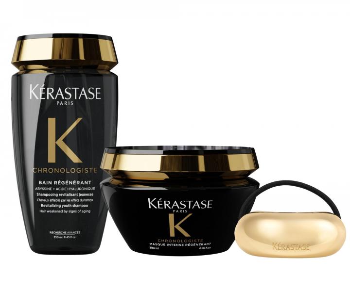 Zestaw rewitalizuj�co-nawil�aj�cy do w�os�w starzej�cych si� K�rastase Chronologiste + gumka ozdobna gratis