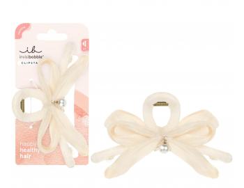 Klamra do w�os�w z kokard� i pere�k� Invisibobble Clipstar L Ballet Core - kremowa