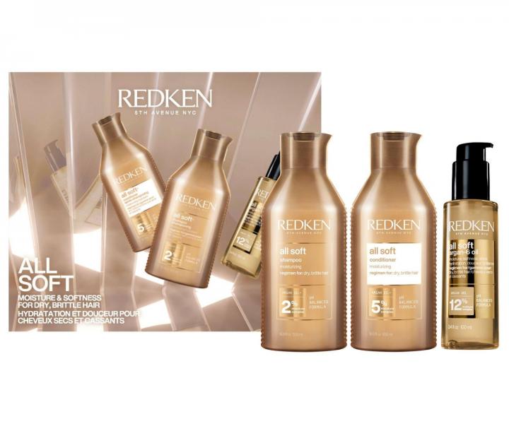 Zestaw upominkowy od�ywczy do w�os�w suchych i �amliwych Redken All Soft Argan Kit
