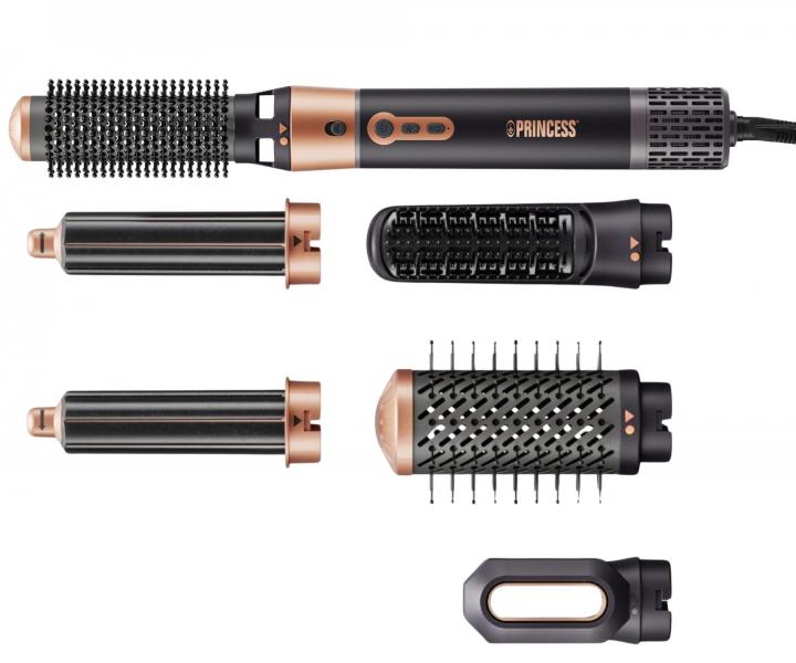 Wielofunkcyjna suszarko-lok�wka z sze�cioma nasadkami Princess Airstyler Plus 529215 - 1000 W - czarna