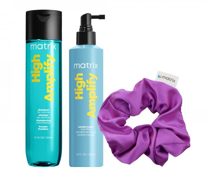 Zestaw zwi�kszaj�cy obj�to�� w�os�w cienkich Matrix High Amplify + gumka materia�owa gratis