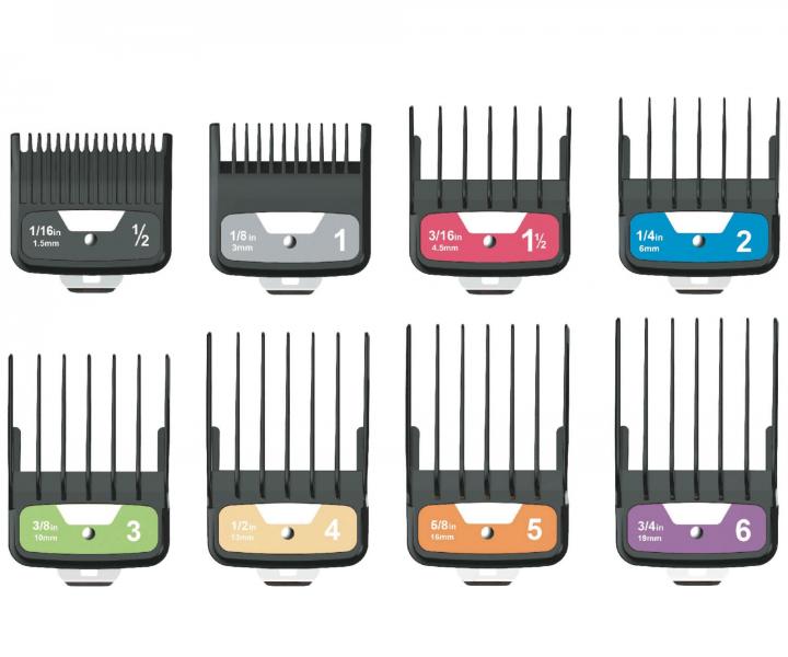 Zestaw nasadek z metalowym zaczepem do maszynek do wosw Kiepe - 8 szt.