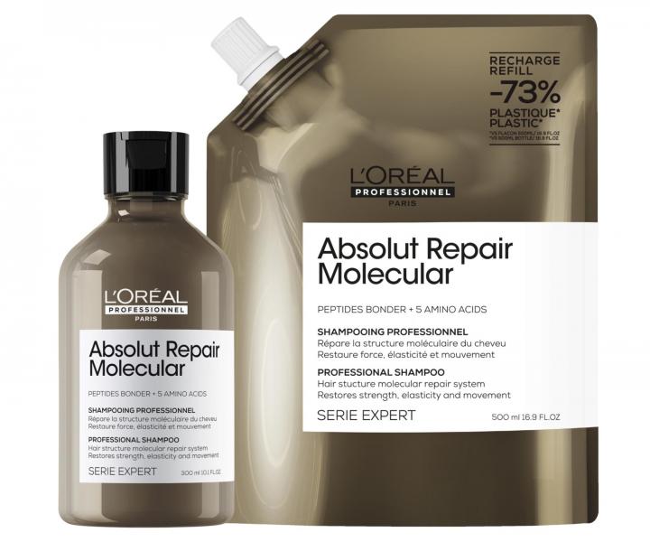 Szampon do w�os�w zniszczonych Lor�al Professionnel Serie Expert Absolut Repair Molecular - 300 ml + zapas 500 ml