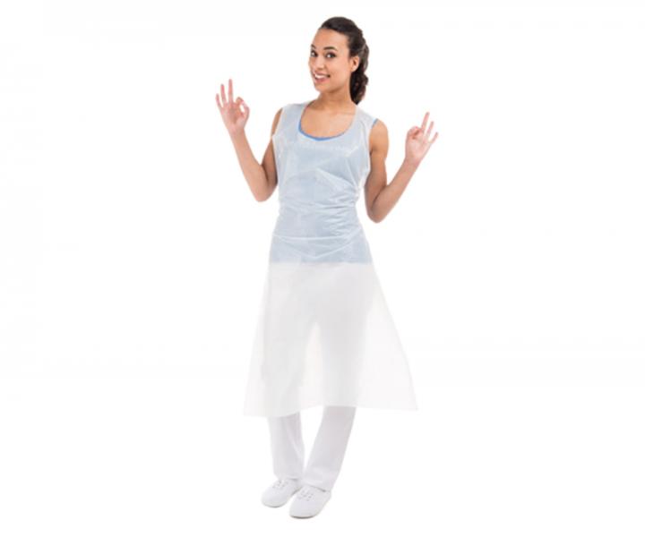 Jednorazowy fartuch Sibel 125 x 75 cm - 100 szt - biay