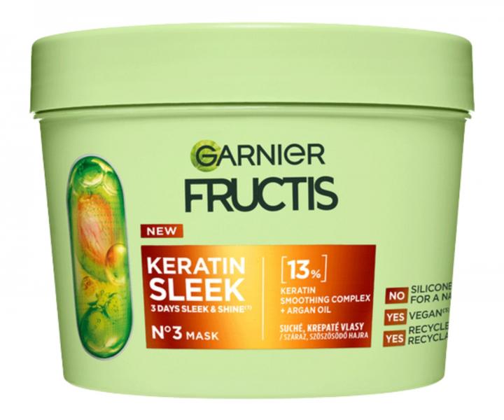Maska wygadzajca do wosw suchych i puszcych si Garnier Fructis Keratin Sleek Mask - 370 ml