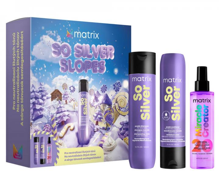 Zestaw upominkowy neutralizuj�cy ��te odcienie do w�os�w blond i z pasemkami Matrix So Silver Slopes