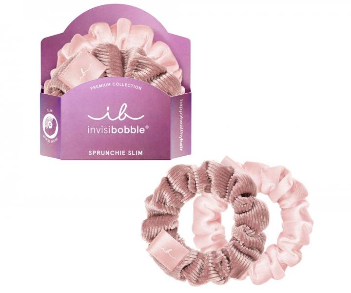 Ozdobne gumki spiralki Invisibobble Sprunchie Slim La Vie en Rose - 2 szt.