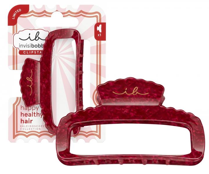 Klamra do w�os�w Invisibobble Clipstar Kaleidoscope Showstopper - bordowa z efektem marmuru