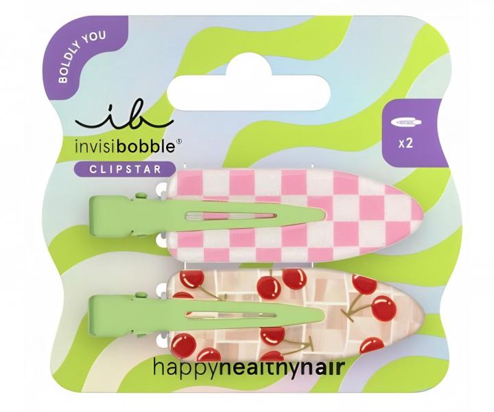 Ozdobne klipsy do w�os�w Invisibobble Clipstar Cherry Topping - 2 szt.