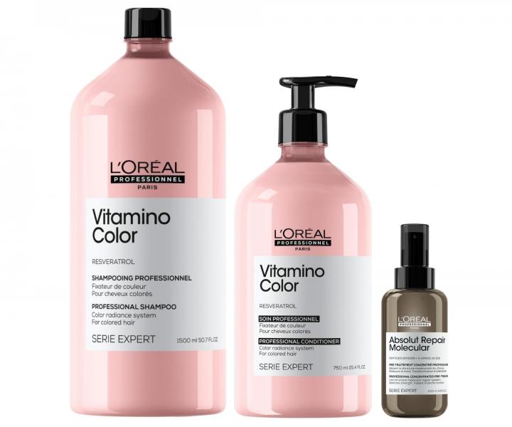 Zestaw do w�os�w farbowanych Lor�al Professionnel Vitamino Color + kuracja wst�pna Absolut Repair Molecular 100 ml gratis