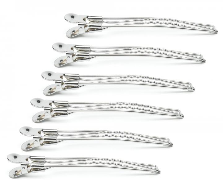 Spinki chromowane do w�os�w Eurostil Professional - 11,7 cm - srebrne - 6 szt.