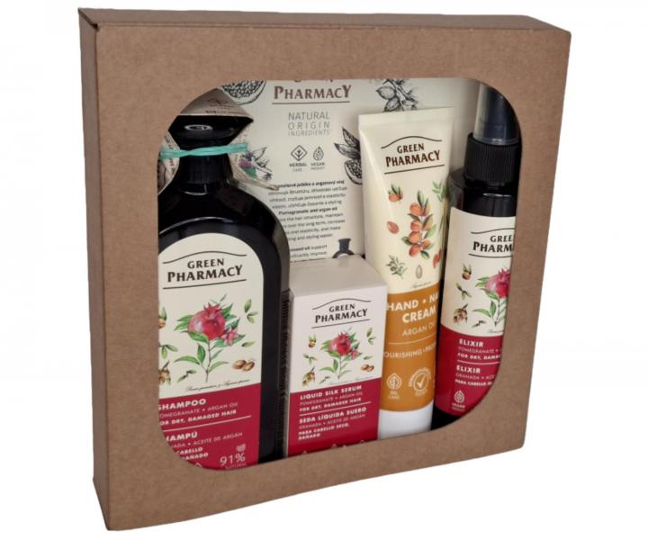 Zestaw upominkowy do wosw suchych i zniszczonych z granatem i olejem arganowym Green Pharmacy