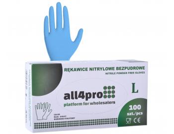 R�kawiczki nitrylowe All4Pro Supreme - 100 szt - niebieskie - L