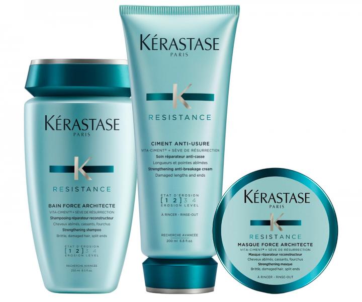 Zestaw do w�os�w zniszczonych K�rastase Resistance Force Architecte + maska 75 ml gratis