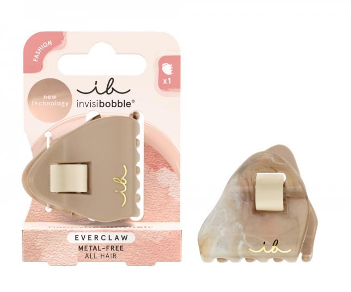 Klamra do wosw Invisibobble Everclaw S Too Faced - beowo-brzowa z efektem marmurkowym