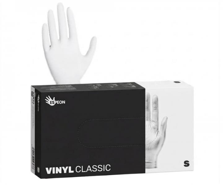 R�kawiczki winylowe pudrowane Espeon Vinyl Classic - 100 szt. - bia�e