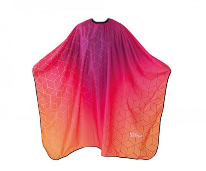 Peleryna fryzjerska do strzyenia wosw Eurostil Professional - wzr geometryczny - metalowy haczyk