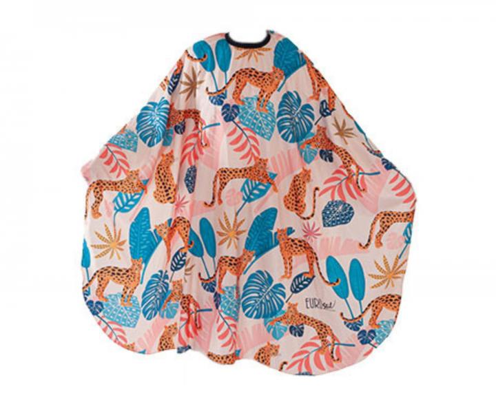 Peleryna fryzjerska do strzyenia wosw Eurostil Professional - safari - metalowy haczyk