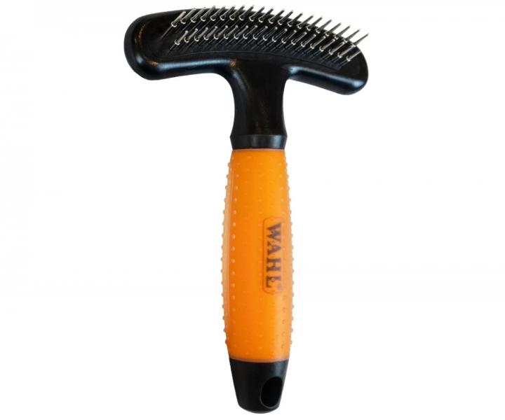 Dwustronny grzebie� do wyczesywania sier�ci zwierz�t Wahl Professional Double Row Rake 58443 - pomara�czowy