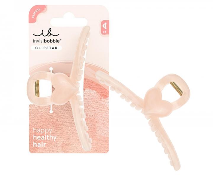 Klamra do wosw Invisibobble Clipstar Heartbeat - rowa perowa