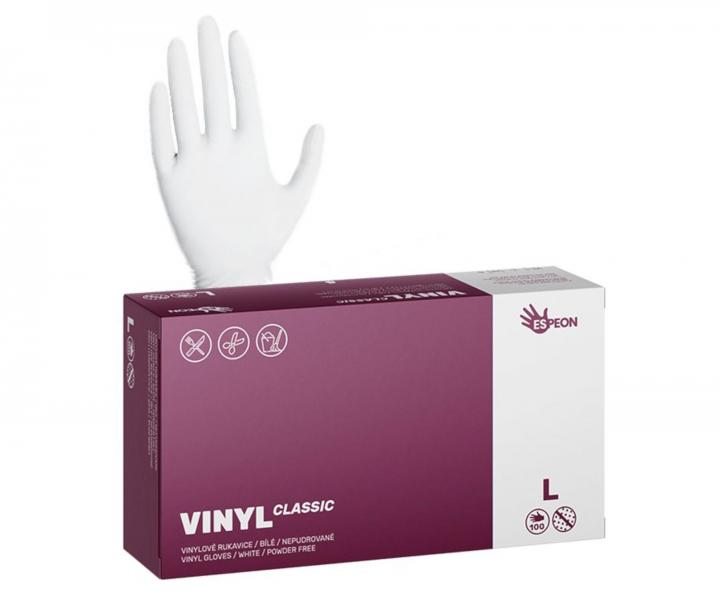 Rkawiczki winylowe Espeon Vinyl Classic - 100 szt - biae - bezpudrowe - L