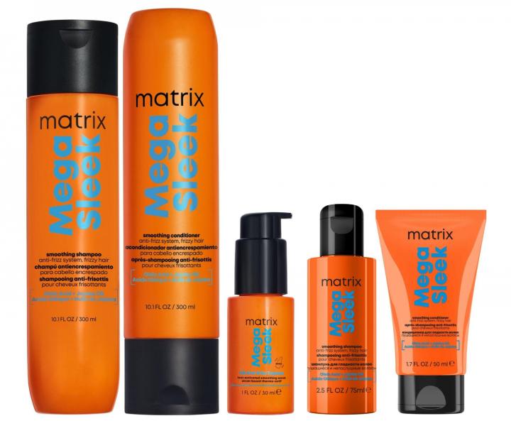 Zestaw wyg�adzaj�cy do w�os�w niesfornych Matrix Mega Sleek + szampon 75 ml i od�ywka 50 ml gratis
