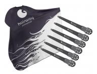 Peleryna fryzjerska do strzyenia Hairway - czarno-biaa + karbonowe klipsy do wosw Hairway - 10 cm - czarne - 6 sztuk gratis