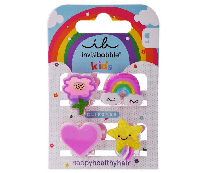 Wesoe spineczki klamerki do wosw dla dzieci Invisibobble Clipstar Happy World - 4 szt.