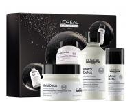 Zestaw upominkowy do w�os�w farbowanych i zniszczonych Lor�al Professionnel Serie Expert Metal Detox Trio
