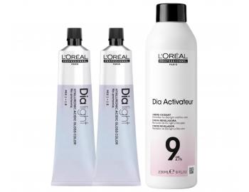 Zestaw farb do w�os�w i oksydantu w kremie Lor�al Professionnel Dia Light - 2 x farba 60 ml Clear + oksydant 236 ml gratis